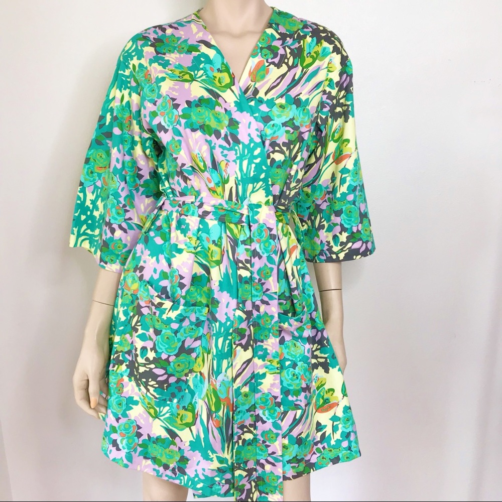 Free People Kimono Tropical Bridal Dress Robe